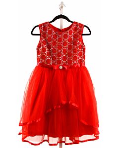 SUNNY FASHION  RED TULLE   PARTY DRESS WITH LACE TRIM