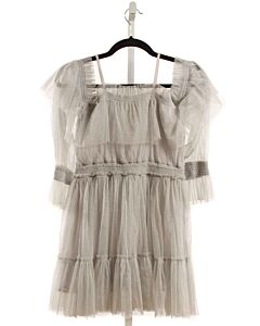 OOH LA LA COUTUR  GRAY TULLE  SMOCKED PARTY DRESS