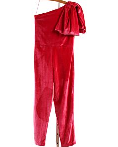 NO TAG  HOT PINK VELVET   ROMPER