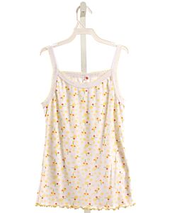 STRAWBERRY  YELLOW  FLORAL  KNIT TANK WITH PICOT STITCHING