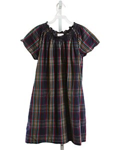 HANNA ANDERSSON  NAVY  PLAID SMOCKED DRESS