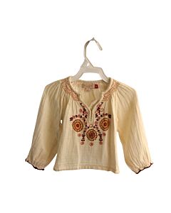 PINK CHICKEN  CREAM  FLORAL EMBROIDERED DRESS SHIRT