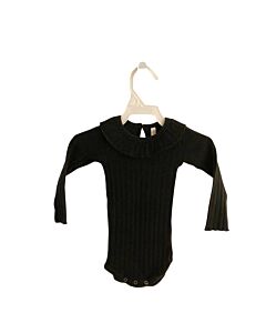 RYLEE & CRU  BLACK    KNIT LS SHIRT WITH RUFFLE