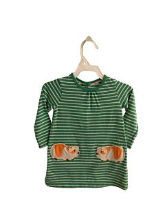 BABY BODEN  GREEN  STRIPED APPLIQUED KNIT DRESS