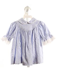 NO TAG  LT BLUE  POLKA DOT  DRESS WITH EYELET TRIM