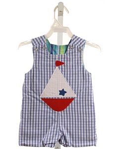 BAILEY BOYS  BLUE  PLAID APPLIQUED JON JON