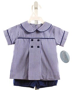 LITTLE ENGLISH  BLUE CORDUROY GINGHAM  2-PIECE OUTFIT