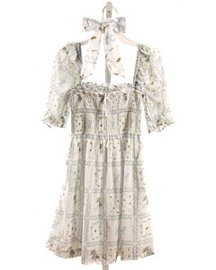 HILL HOUSE  WHITE  FLORAL SMOCKED DRESS
