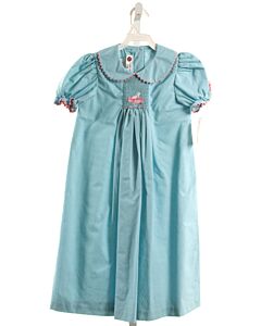 SMOCKADOT KIDS  AQUA   SMOCKED DRESS WITH RIC RAC