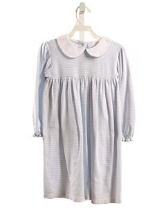 EYELET & IVY  LT BLUE  STRIPED  KNIT DRESS WITH PICOT STITCHING