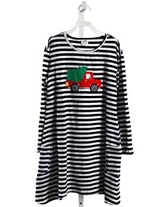 BMG  BLACK  STRIPED APPLIQUED KNIT DRESS
