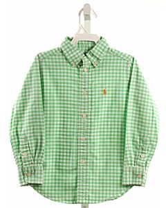 RALPH LAUREN  GREEN  GINGHAM  DRESS SHIRT