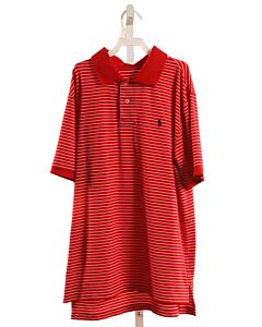 POLO BY RALPH LAUREN  RED  STRIPED  KNIT SS SHIRT