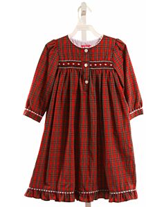 CLAIRE AND CHARLIE  RED  PLAID SMOCKED DRESS