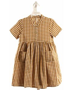 RYLEE & CRU  BROWN  GINGHAM  DRESS