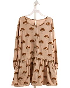 RYLEE & CRU  BROWN KNIT  PRINTED DESIGN DRESS