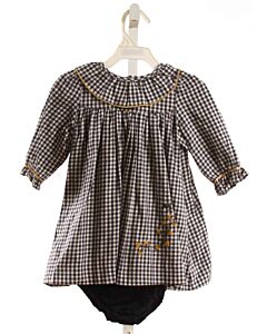SOPHIE & LUCAS  NAVY  GINGHAM EMBROIDERED DRESS
