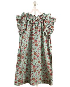 SEA NEW YORK  AQUA  FLORAL  DRESS WITH RUFFLE