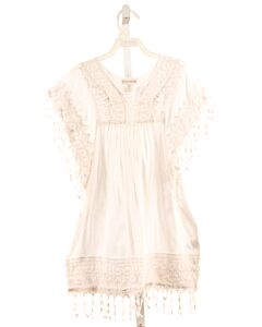 GARNET HILL  WHITE    COVER UP WITH LACE TRIM