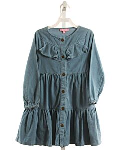 BISBY BY LITTLE ENGLISH  BLUE CORDUROY   DRESS WITH RUFFLE