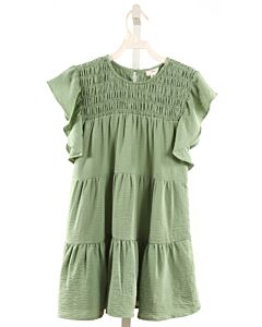 12PM BY MON AMI  GREEN   SMOCKED DRESS