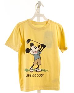 LIFE IS GOOD  YELLOW   PRINTED DESIGN T-SHIRT