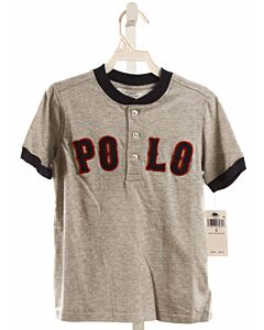 POLO BY RALPH LAUREN  GRAY   APPLIQUED KNIT SS SHIRT