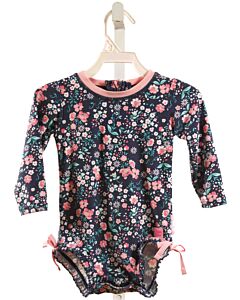 RUFFLE BUTTS  PINK  FLORAL  1-PIECE SWIMSUIT