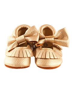NO TAG GOLD BOOTIES *MARKED AS SIZE 11 FITS INFANT SIZE 2-3 *EUC SIZE INFANT 2