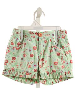 RUFFLE BUTTS  MINT  FLORAL  SHORTS WITH RUFFLE