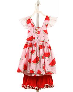 ELEANOR ROSE  RED    2-PIECE OUTFIT WITH EYELET TRIM