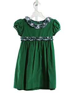 LITTLE ENGLISH  GREEN CORDUROY   DRESS WITH RUFFLE