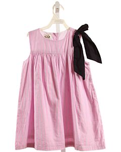 THE OAKS APPAREL   PINK  STRIPED  DRESS WITH BOW