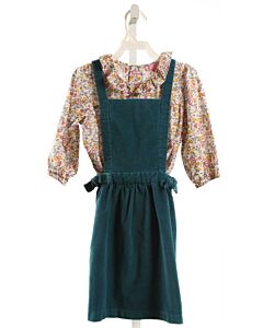 BISBY BY LITTLE ENGLISH  GREEN CORDUROY FLORAL  DRESS