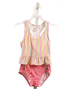 RUFFLE BUTTS  PINK  STRIPED  2-PIECE SWIMSUIT