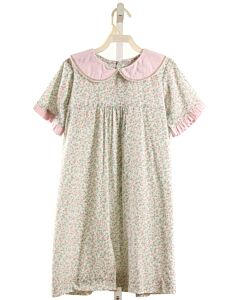HANNAH KATE  AQUA  FLORAL  DRESS WITH PICOT STITCHING