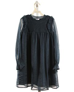 PLEAT.  BLUE   SMOCKED PARTY DRESS