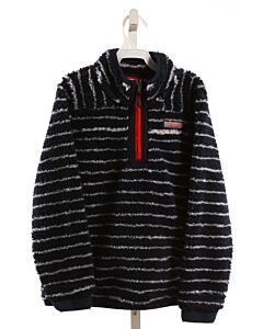 VINEYARD VINES  BLUE FLEECE STRIPED  PULLOVER