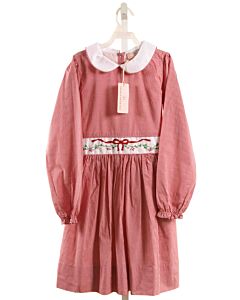 SMOCKINGBIRD  RED  GINGHAM EMBROIDERED DRESS