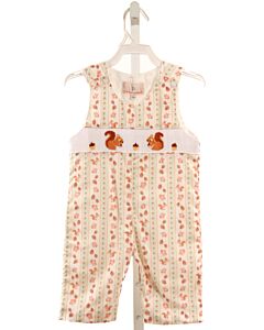 SMOCKINGBIRD  BROWN  PRINT SMOCKED LONGALL