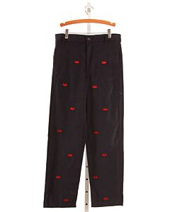 K & L  NAVY CORDUROY  EMBROIDERED PANTS
