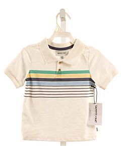 SAMMY + NAT  WHITE  STRIPED  KNIT SS SHIRT
