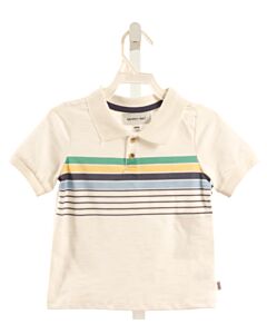 SAMMY + NAT  WHITE  STRIPED  KNIT SS SHIRT