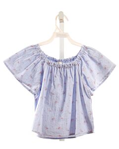 HEART AND ARROW  LT BLUE SEERSUCKER FLORAL  DRESS SHIRT