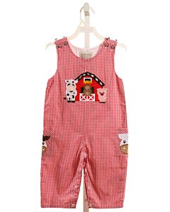 LIL CACTUS  RED  GINGHAM APPLIQUED LONGALL