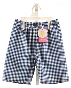 RUFFLE BUTTS  NAVY  GINGHAM  SWIM TRUNKS
