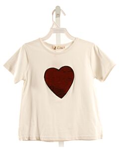 DOE A DEAR  WHITE   SEQUINED KNIT SS SHIRT