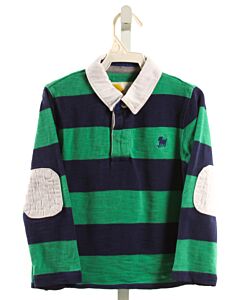 MINI BODEN  GREEN  STRIPED  KNIT LS SHIRT