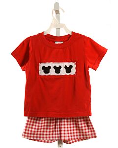 THE SMOCKED FLAMINGO  RED   SMOCKED 2-PIECE OUTFIT