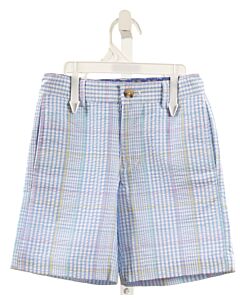 J. BAILEY  LT BLUE SEERSUCKER PLAID  SHORTS